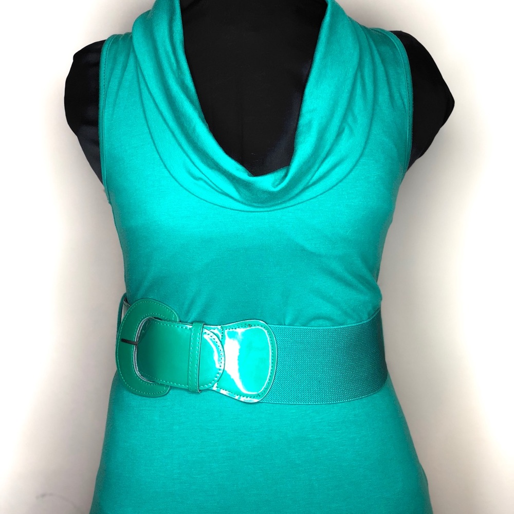 Curve Hugger (Dress) in Green with Waist Belt